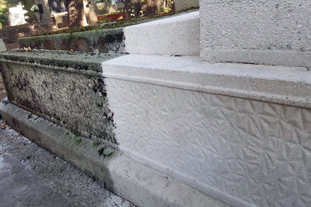Sírkőtisztítás 1 sirkő tisztítás vegyszer nélkül